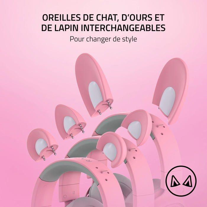 Casque De Jeu - Razer - Kraken Kitty V2 Pro - RGB - Micro Cardioïde - Interchangeable