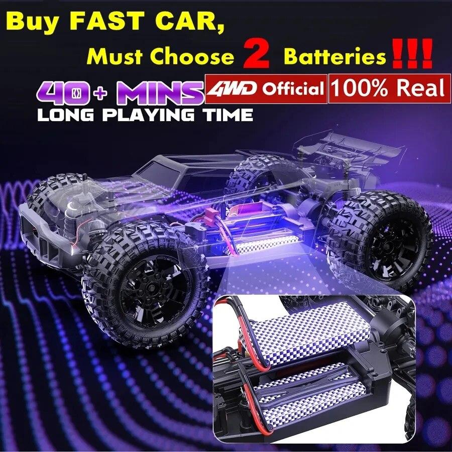 Новый высокоскоростной гоночный внедорожник 4WD RC Car 50 км/ч или 80 км/ч Супер бесщеточный высокоскоростной радио 4x4 Off Road Super Fast Drift Racing RC Truck Vehicle