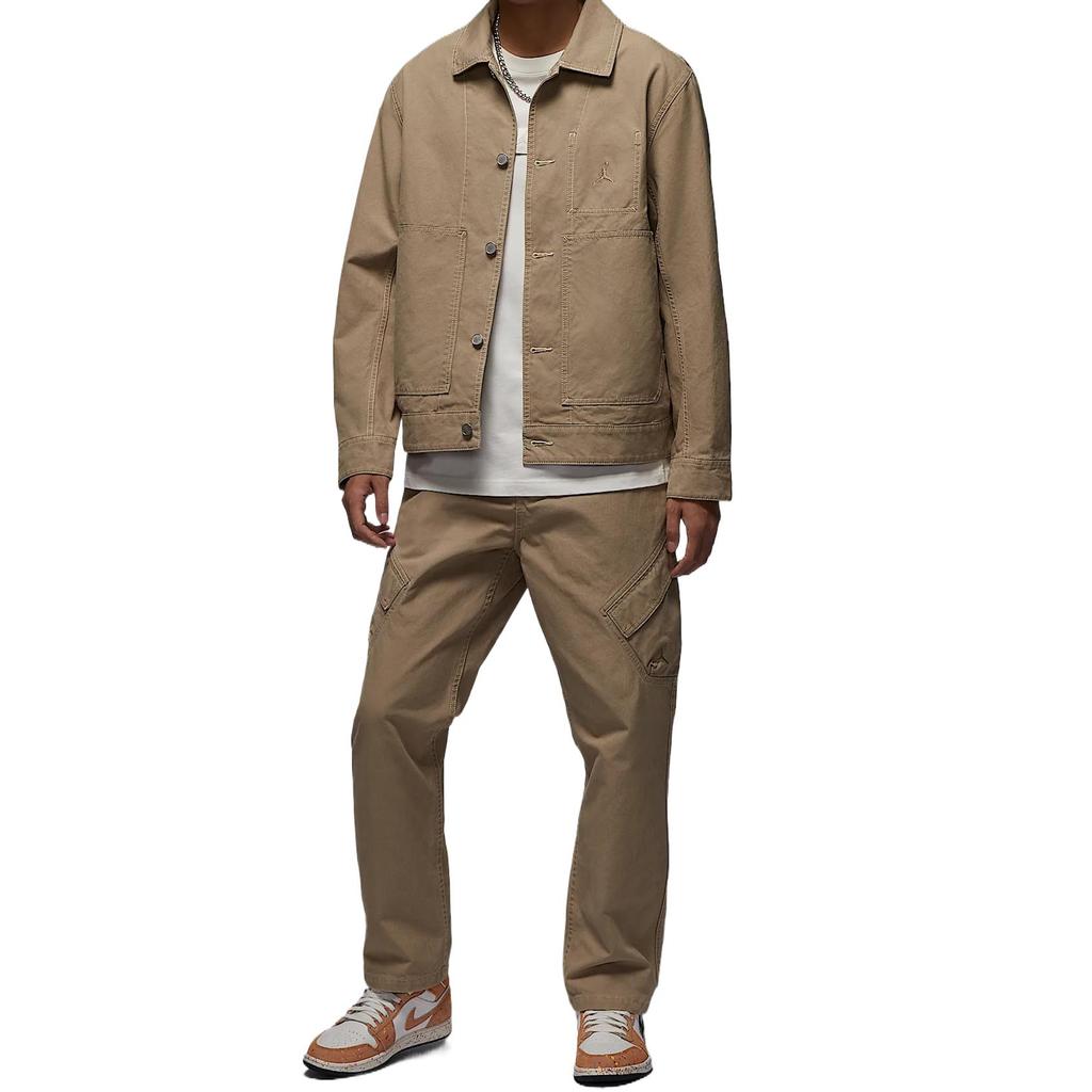 Jordan Essentials Чикаго Однотонная Свободная Удобная Модная Теплая Куртка Мужская Куртка Коричневая HF9318257