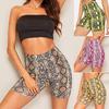 Fashion Women Summer Snakeskin Print Leggings Sports Casual Cycling Short Pants