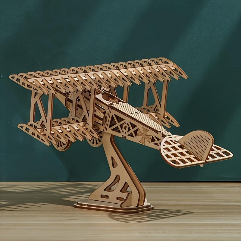 3D деревянная головоломка крылья самолет деревянная поделка своими руками модель самолета набор для сборки ручная работа 3D трехмерная головоломка ретро модель самолета украшение для дома игрушка