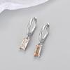 Trendy Rectangular Colored Zircon Earrings for Women - Fashionable and Versatile