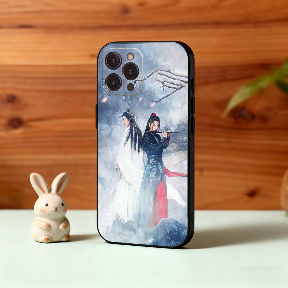 Y-Yibo W-Wang Чехол для телефона The U-Untamed Для iPhone17,16,15,14,13,12Plus,Pro Max,XS,5G Мягкий Силиконовый Черный Чехол