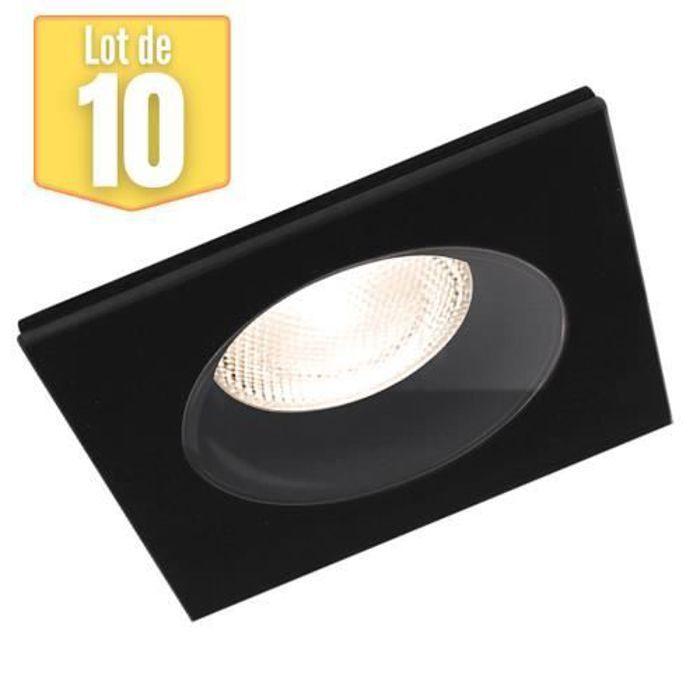 Set of 10 Black Square Recessed Spotlight Brackets IP54