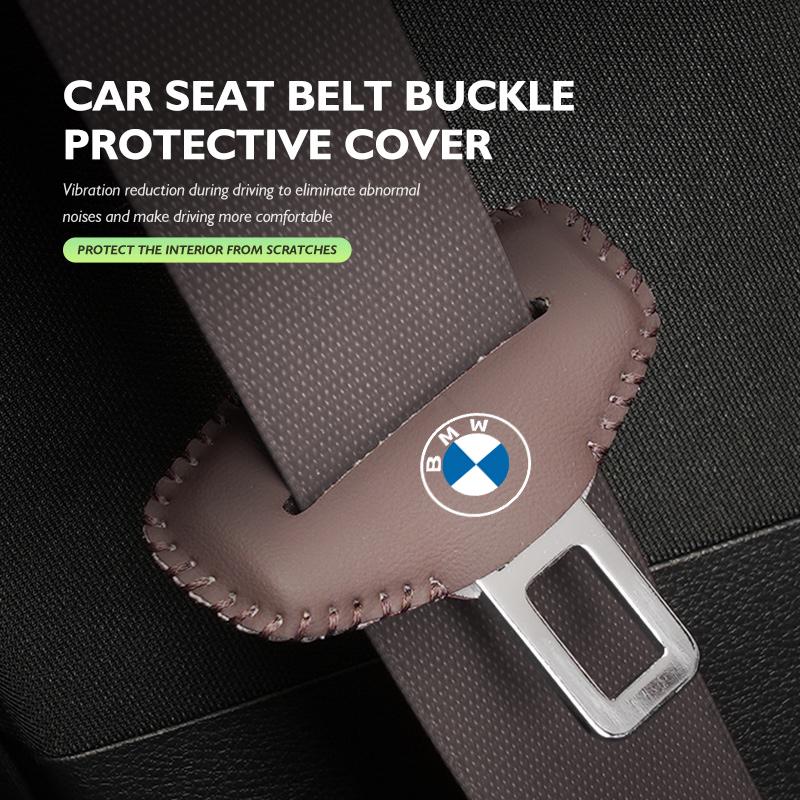 CLRJ1 Leather Car Seat Belt Buckle Protector Anti-Scratch Fastener Clip For BMW M 1 3 4 5 6 7 Series X1 X3 X4 X5 G20 G38 F48 E36 E39