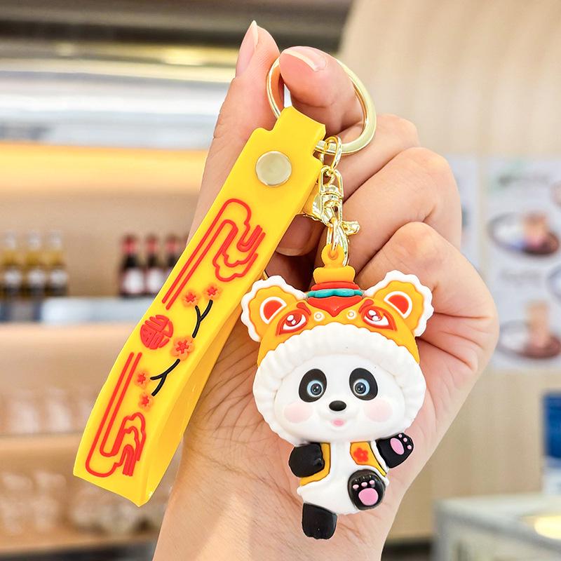 Креативный брелок с головой тигра и танцем льва - милый подарочный кулон в виде шляпы