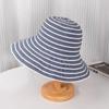 Летние шляпы для женщин Панама в полоску Складная шляпа рыбака Уличная Повседневная Защита от солнца Широкополая Солнцезащитная шляпа Женская Новая Корея