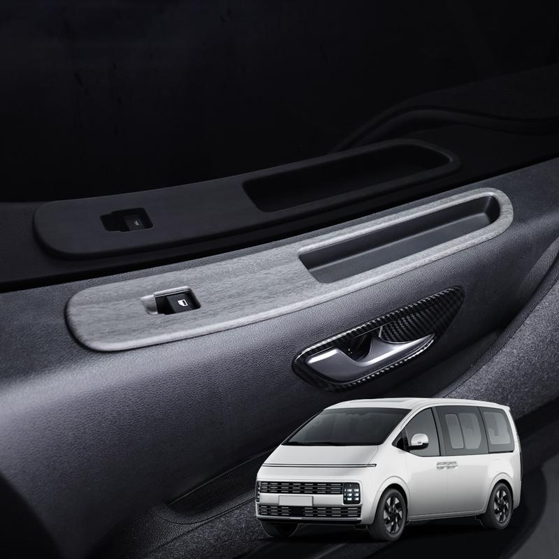 2Pcs ABS Door Window Control Button Trim Panel Decor Strip For Hyundai Staria 2026 LHD Car Interior Decoration Parts