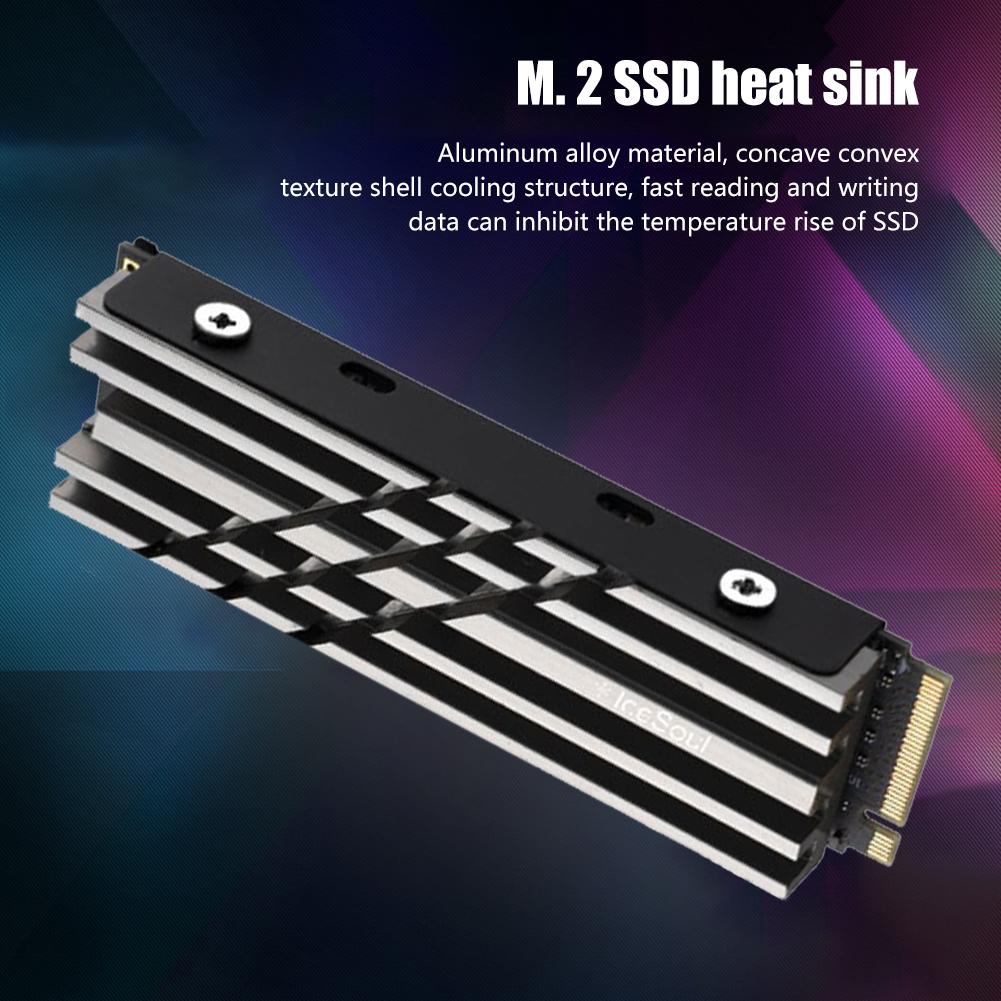 Aluminum Alloy Cooling Heat Sink PC Accessories CNC Solid State Hard Disk Radiator Double-sided Thermal Pad Replacement for PS5