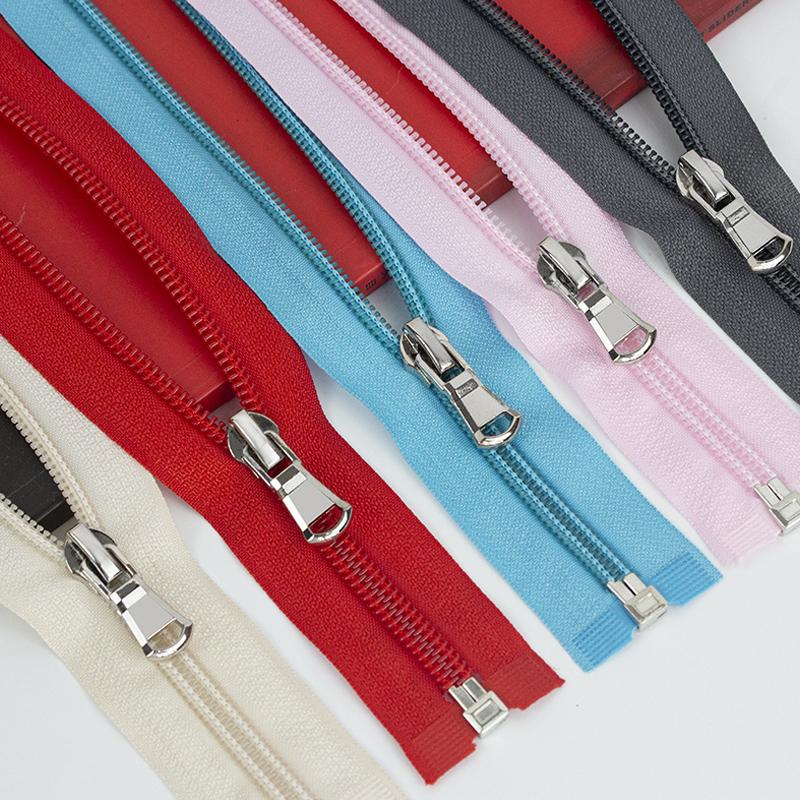 5 Items 40-80cm (15-31 Inch ) Nylon Open-End Zip Zipper 5# For Apparel Outerwear Tailor Sewing Crafts Nylon Zippers Accessories 13 Color