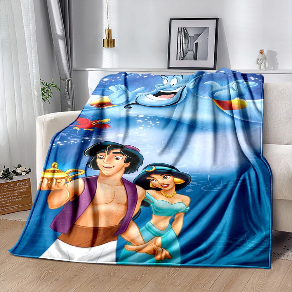 Various Styles and Sizes Aladdin Princess Jasmine Blanket for Bed Bedroom Sofa Picnic, Blanket for Cover Outdoor Leisure Nap