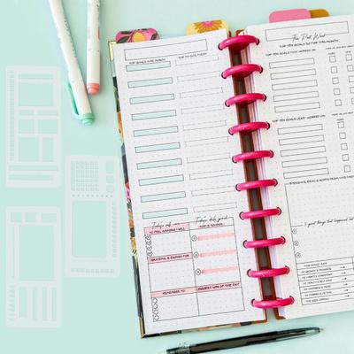 Набор из 3 шт. гибких шаблонов для записей ручной работы для блокнотов в точку, дорожные шаблоны для планировщика, спирали, диски и кольца, трафарет для блокнотов