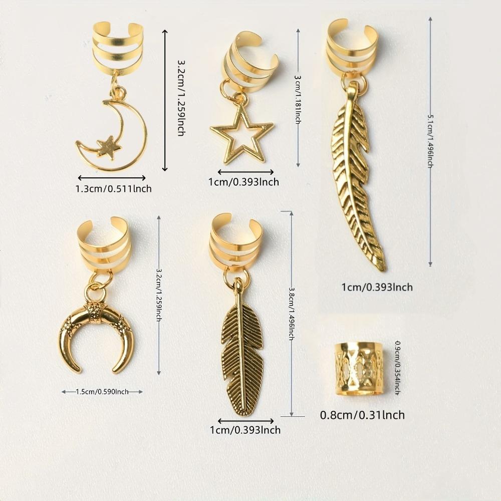 26pcs Dread Locks Hollow Out Hair Ring Metal Cuff Clips Hair Braid Tubes for Braids