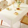 Кружевная хлопковая обеденная квадратная скатерть, белая чайная скатерть с принтом и волнистыми краями, европейская прямоугольная вязаная фоновая ткань