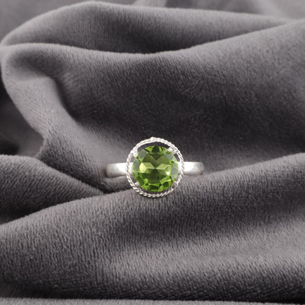 Glorious Peridot Ring Gemstone Jewelry, 925 Solid Sterling Silver Ring, Handmade Jewelry Birthstone Ring, Gift For Women