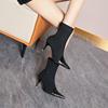 Fashion Sexy Thin Low Heels Pointed Toe Ankle Boots Woman Party Shoes Fashion Spring Autumn Zipper Concise Short Booties