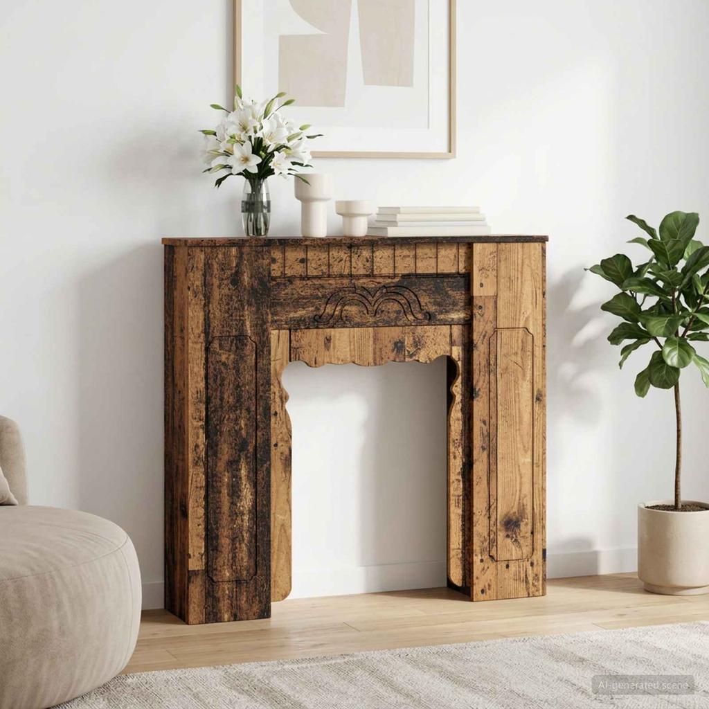 Fireplace Surround Reclaimed Wood 93 x 20 x 89 cm Engineered Wood