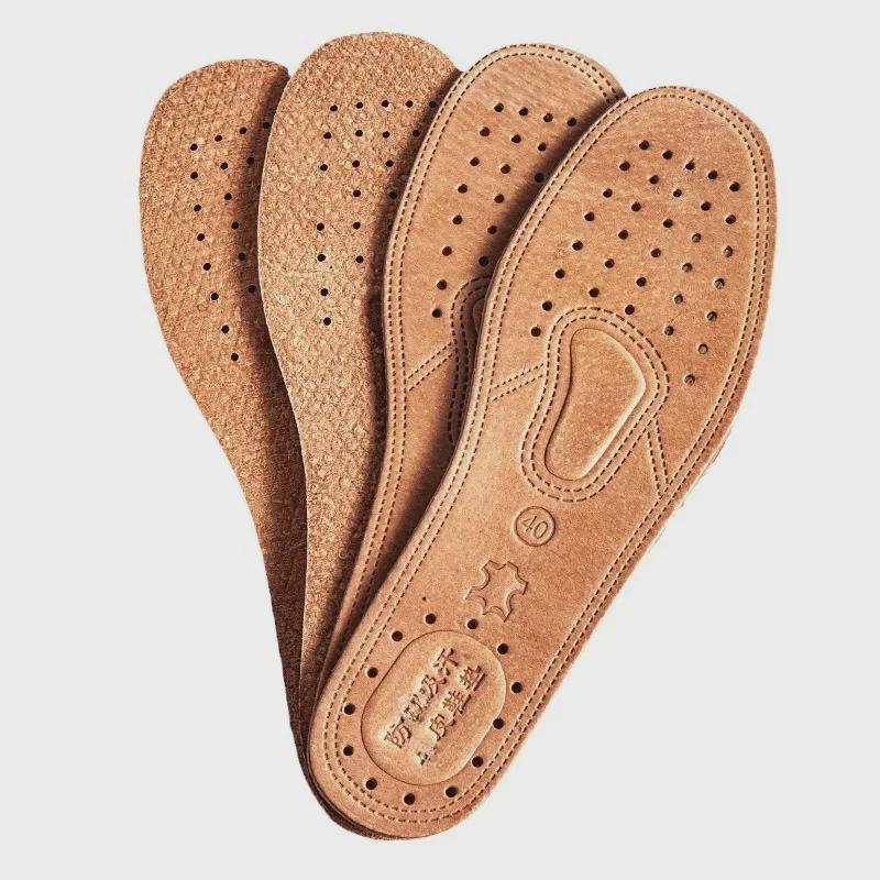 Утолщенные стельки из натуральной кожи, впитывающие влагу, дышащие, дезодорирующие, для мужчин и женщин