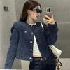 Женская короткая ретро куртка высокого класса в стиле кэжуал 2025: Весенний, Осенний, Зимний Стиль Аромата с Длинными Рукавами