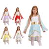 Girls Greek Toga Costume Sleeveless Asymmetrical Flowy Dress Ancient Roman Goddess Halloween Cosplay Gown