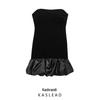 2024 Winter European & American Style Women's Velvet Strapless Short Dress