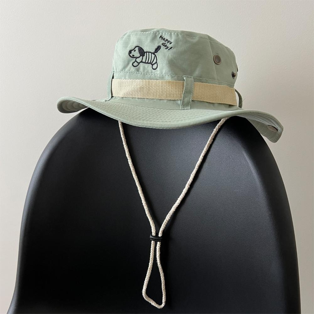 Y2K Western Cowboy Hat Big Brim Sunscreen Fisherman Hat Fashion Puppy Bucket Hat Travel