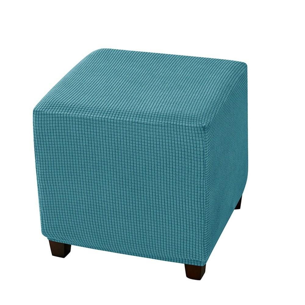 Elastic Jacquard Ottoman Cover Velvet Footrest Slipcover New Footstool Case  Home Decor
