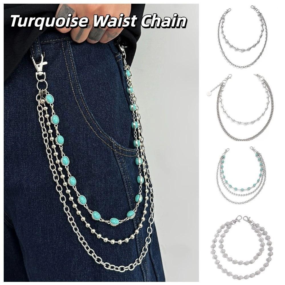 Zinc Zinc Zinc Alloy Pearl Waist Chain Tassel Pants Chain Goth Tassel Jeans Chain Female