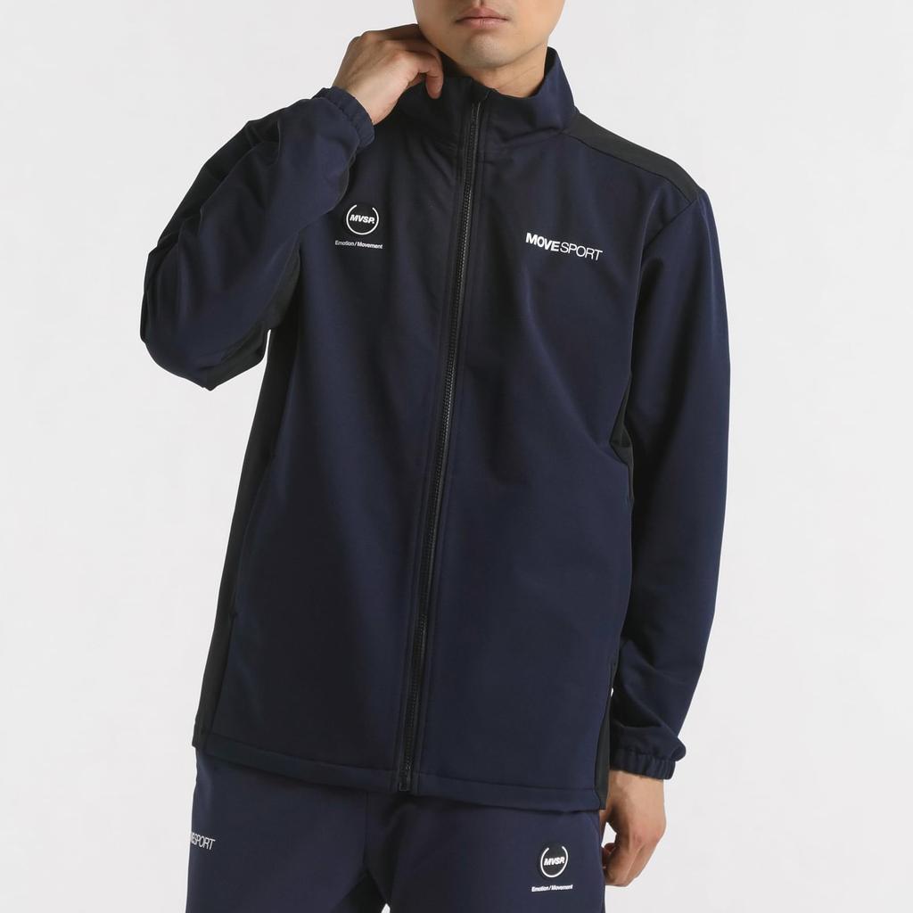 Джерси Descente HEATNAVI TOUGH Soft Shell Stand Jacket Водоотталкивающая тренировочная беговая темно-синяя [Move Sports]