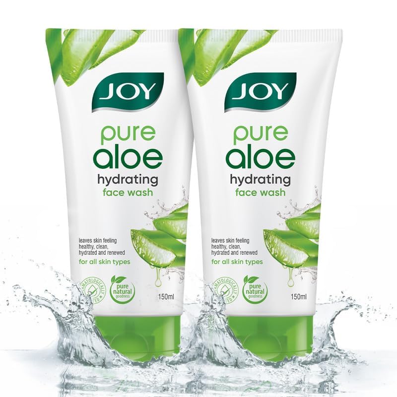 Увлажняющее средство для умывания лица Joy с алоэ вера для лета | Контролирует избыток кожного сала и удаляет грязь 150 мл x 2 | Гель для умывания, не сушащий кожу