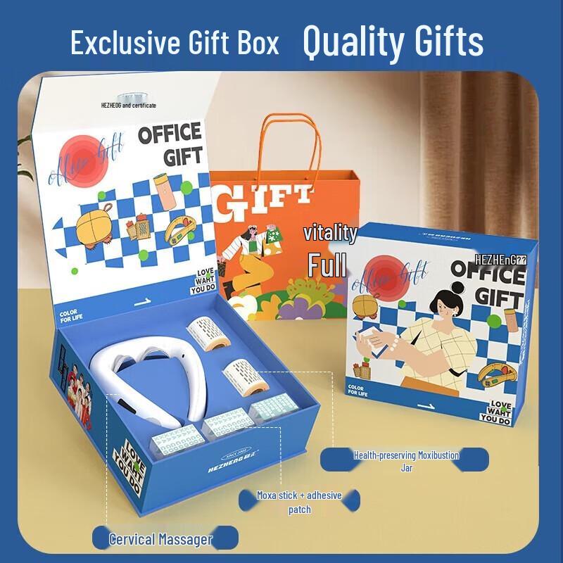 HEZHENG HZ-OFFICE-3 Pulse Wave Neck Massager & Moxibustion Gift Set CN plug (adapter included)