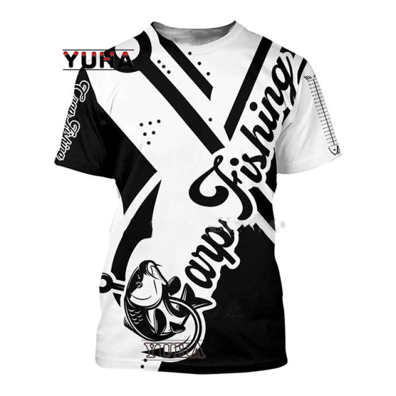 Футболка для глубоководной рыбалки, мужская и женская футболка с 3D принтом для рыбалки, современный модный дизайн, пляжная повседневная футболка с круглым вырезом