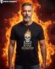 Burned Beyond Recognition T-Shirt | Flaming Skull Graphic Tee Funny Dark Humor