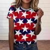 Летние футболки с круглым вырезом, с принтом в виде американского флага, 3D-печать, модные, повседневные, с коротким рукавом, женские