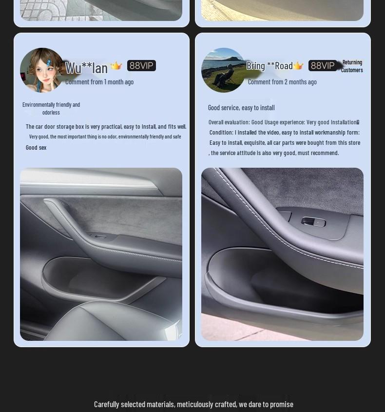 Tesla Model 3/Y Refreshed Door Slot Full Coverage Storage Box & Mat Accessories