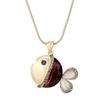 Personalized Crystal Fish Pendant Sweater Chain Fashionable Simple Long Necklace