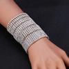 Fashion Light Luxury Multi Row Adjustable Elastic Full Zircon Bracelet Zircon Suitable for Travel, Party, Festival Gifts