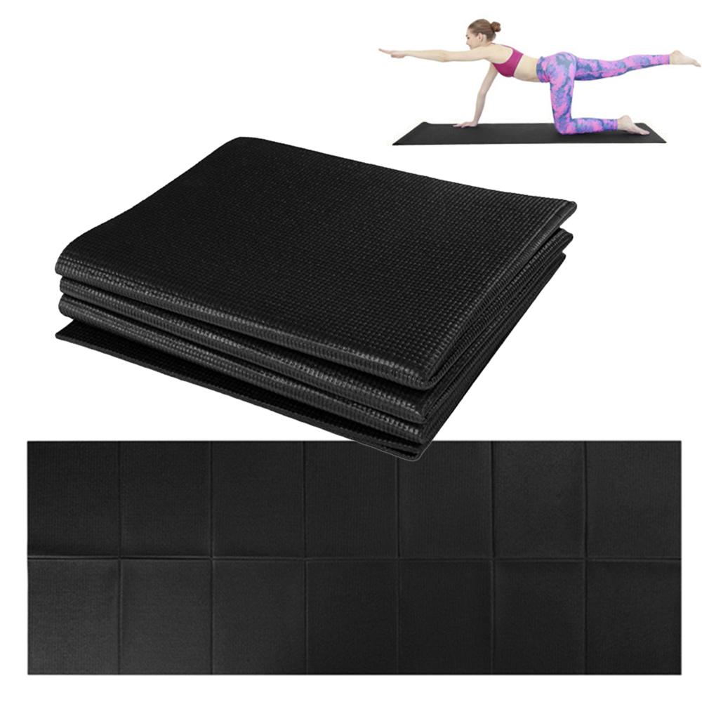 Складной коврик для йоги 68x27 дюймов, 4 мм, супертонкий коврик для йоги из ПВХ для пляжа, парка, путешествий, пикника, пилатеса, йоги