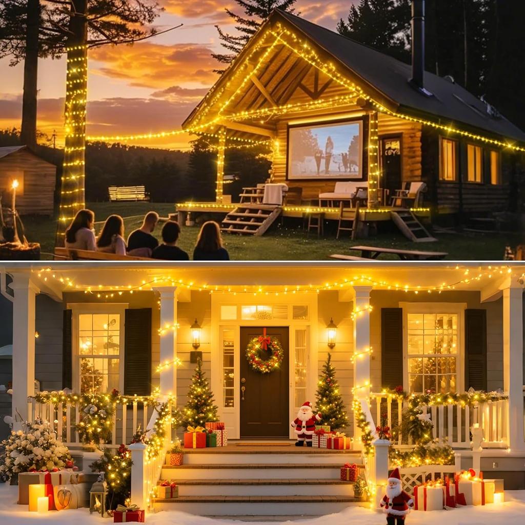 Уличные светодиодные гирлянды с 8 режимами для рождественских и праздничных украшений - 20 м или 30 м