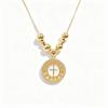 Round Square Heart-Shaped Zirconia Cross Pearl Chain Necklace Classic for Women Party Religious Adjustable Jewelry Choker