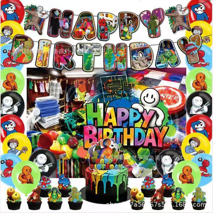 Meccha Chameleon Birthday Party Decorations Set, Graffiti Hide and Seek Banner Cake Topper Balloons, Kids Birthday Supplies
