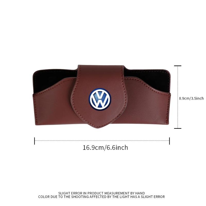 Hub Caps Car Leather Glasses Case Sun Visor Sunglasses Clip Organizer Box For Volkswagen Golf Beetle Passat B8 VW Jetta Rline Po