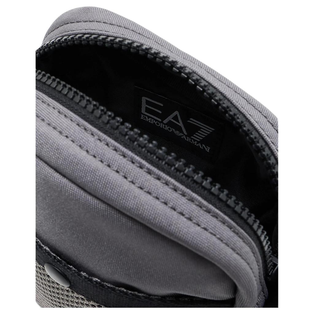 Emporio Armani Letter Logo Rectangular Polyester Crossbody Bag Unisex Bags Gray 7X000633AF23097U8091