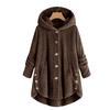 Fashion Women Button Coat Tail Tops Hooded Pullover Loose Sweater