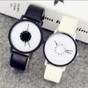 Simple Silicone Quartz Watch Couple Watch Leather Strap Wristwatches Dial White Men Watch Black Soft for Women Ladies Lovers  Accessories