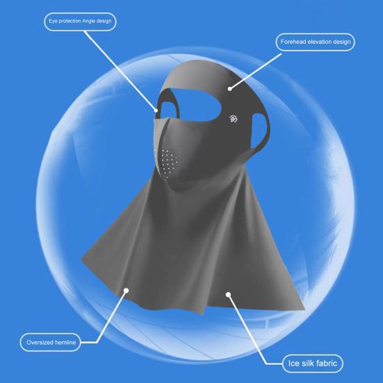 Защитная маска для лица Однотонная Регулируемая посадка Превосходная воздухопроницаемость Защита от солнца Растягивается Защита от УФ