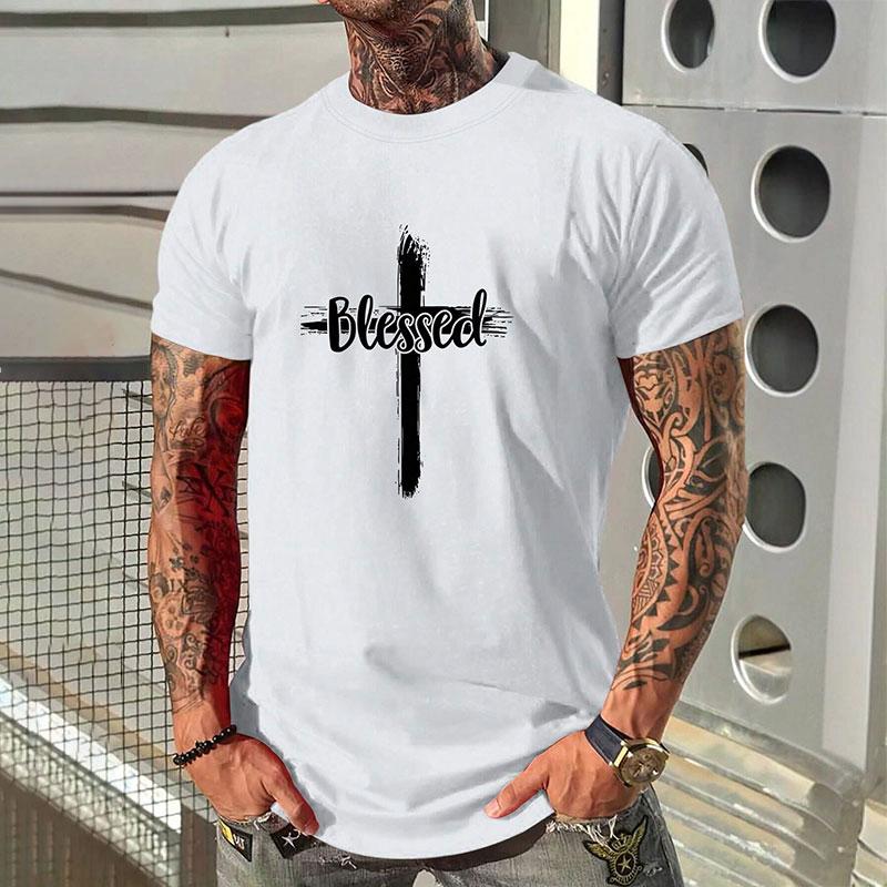 Fashionable and Simple Summer Trend Streetwear Mens Tshirt with Hiphop Style Loose and Breathable Pure Cotton Mens Clothing
