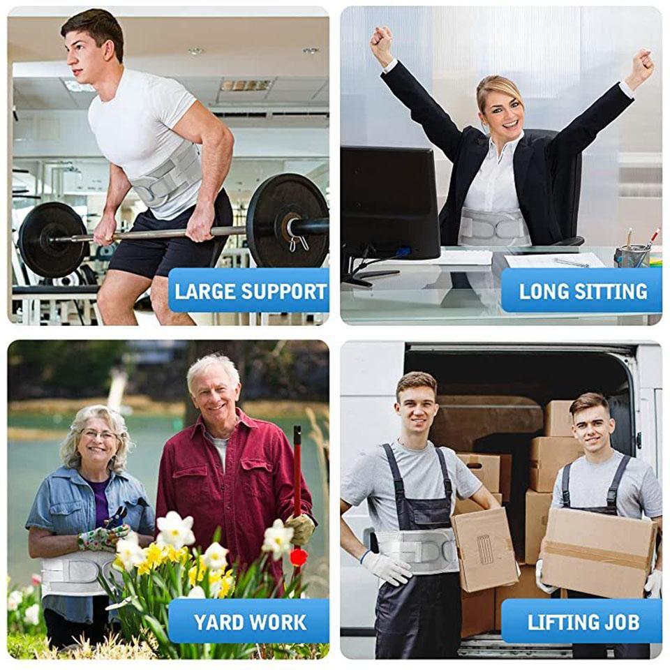 Бандаж для нижней части спины, облегчение боли в поясничном отделе спины, поддерживающий пояс для женщин и мужчин, поддержка талии, грыжа межпозвоночного диска, ишиас со съемными стойками