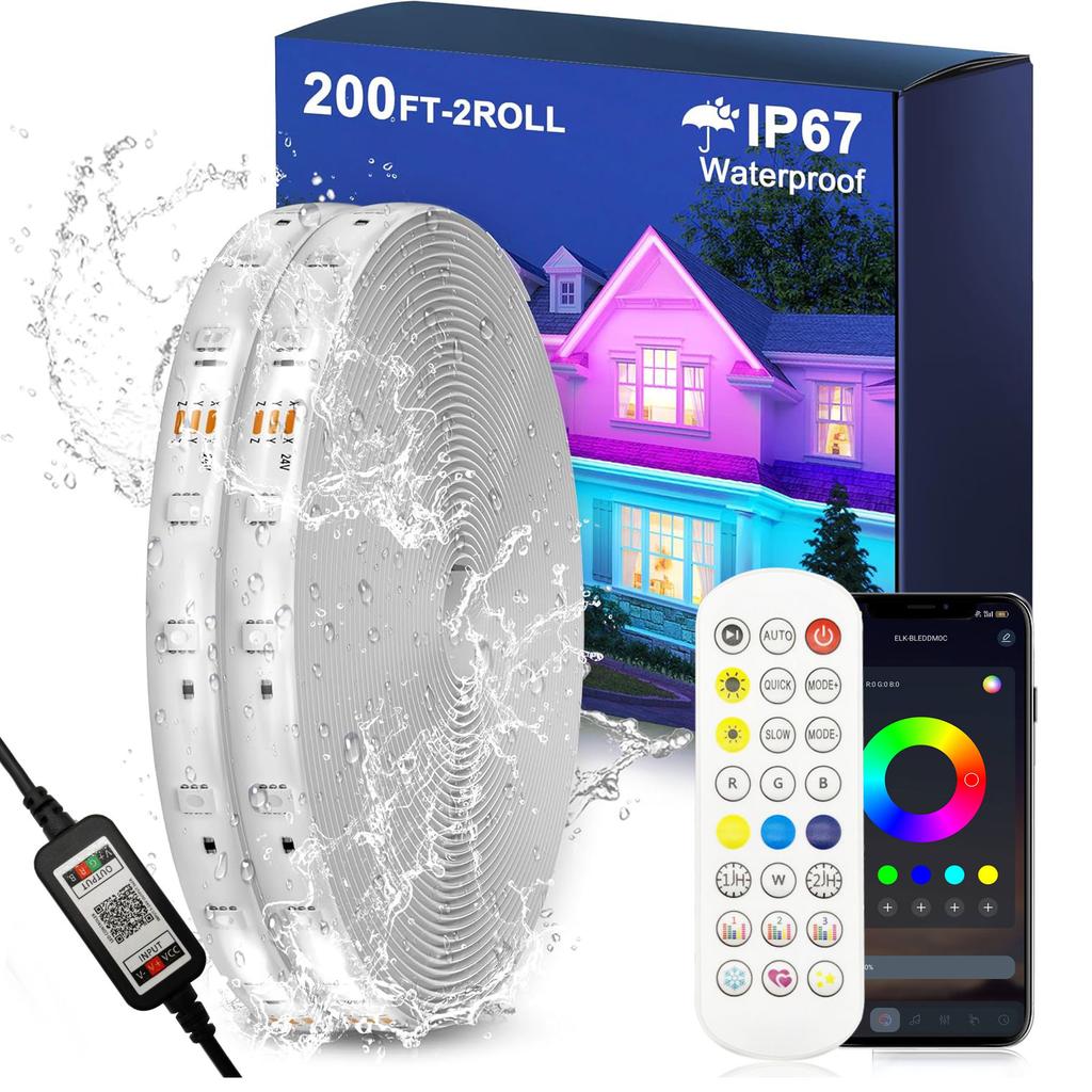 Outdoor Waterproof Led Strip Light Music Sync Rgb DC 24V 10M 30M 50M Led Light With Bluetooth App Remote Control Color Changing