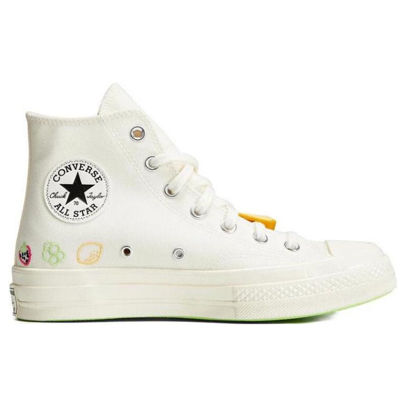 Converse Chuck 70 Фруктовая вышивка Банан Кружевная пряжка Высокие парусиновые унисекс Белый